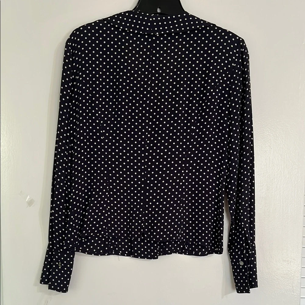 Anne Klein Black and White Long Sleeve Button Down Shirt - Picture 4 of 4